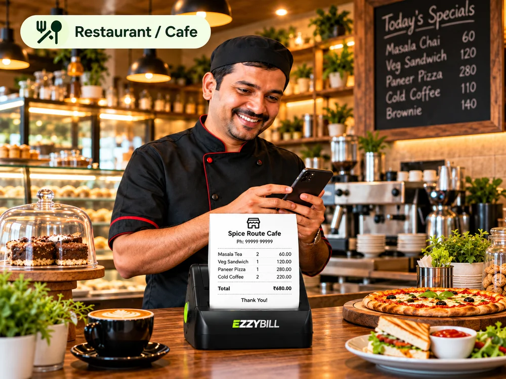 Billing for a restaurant or cafe with EZZYBILL